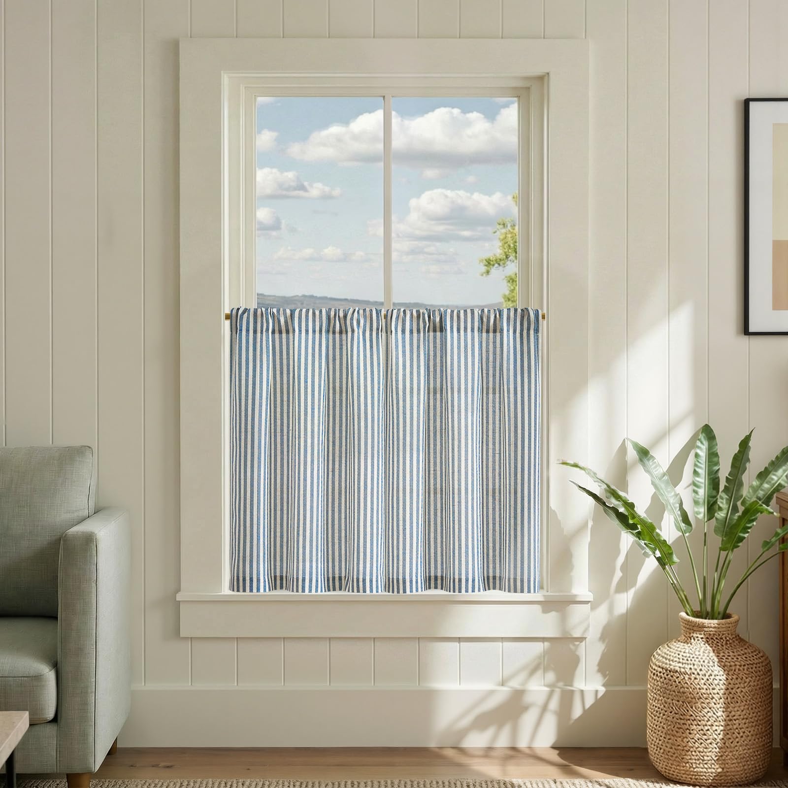 CURTAINS カーテンズ　チョフィ　ベア　ミラー Amazon.com: jinchan Striped Linen Kitchen Tier Curtains, 30 Inch